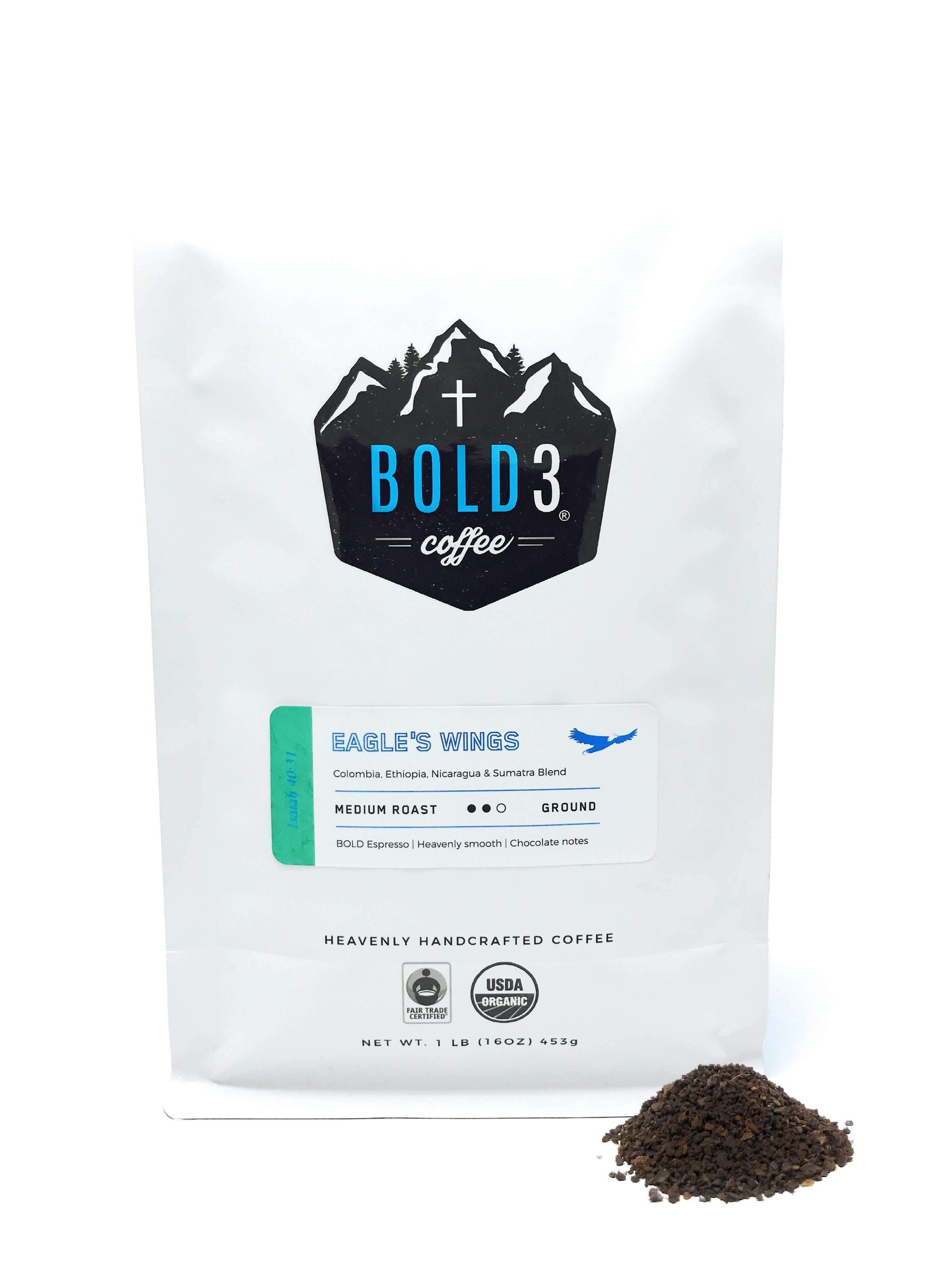 Eagle's Wings, Medium Roast, 1 LB (16oz) - BOLD3 Coffee